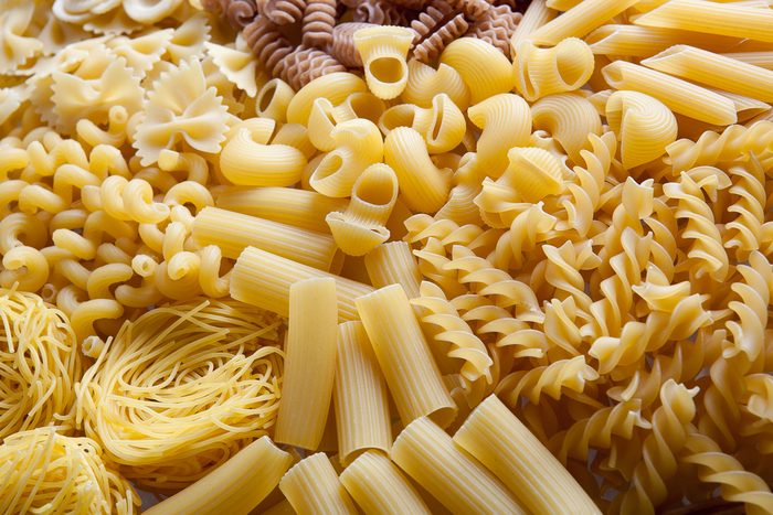 Variety of dry pasta