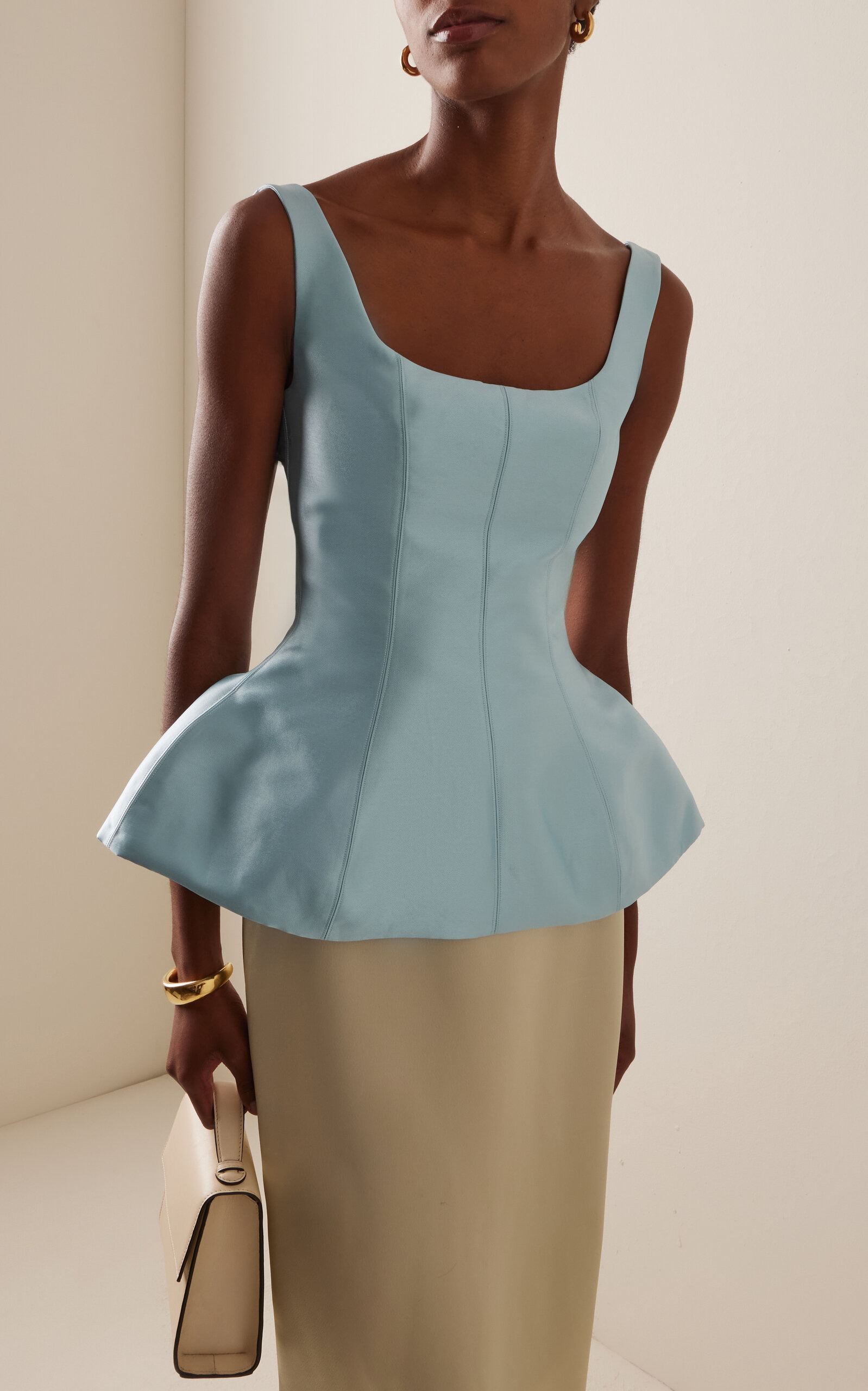 Ivy Satin Peplum Top