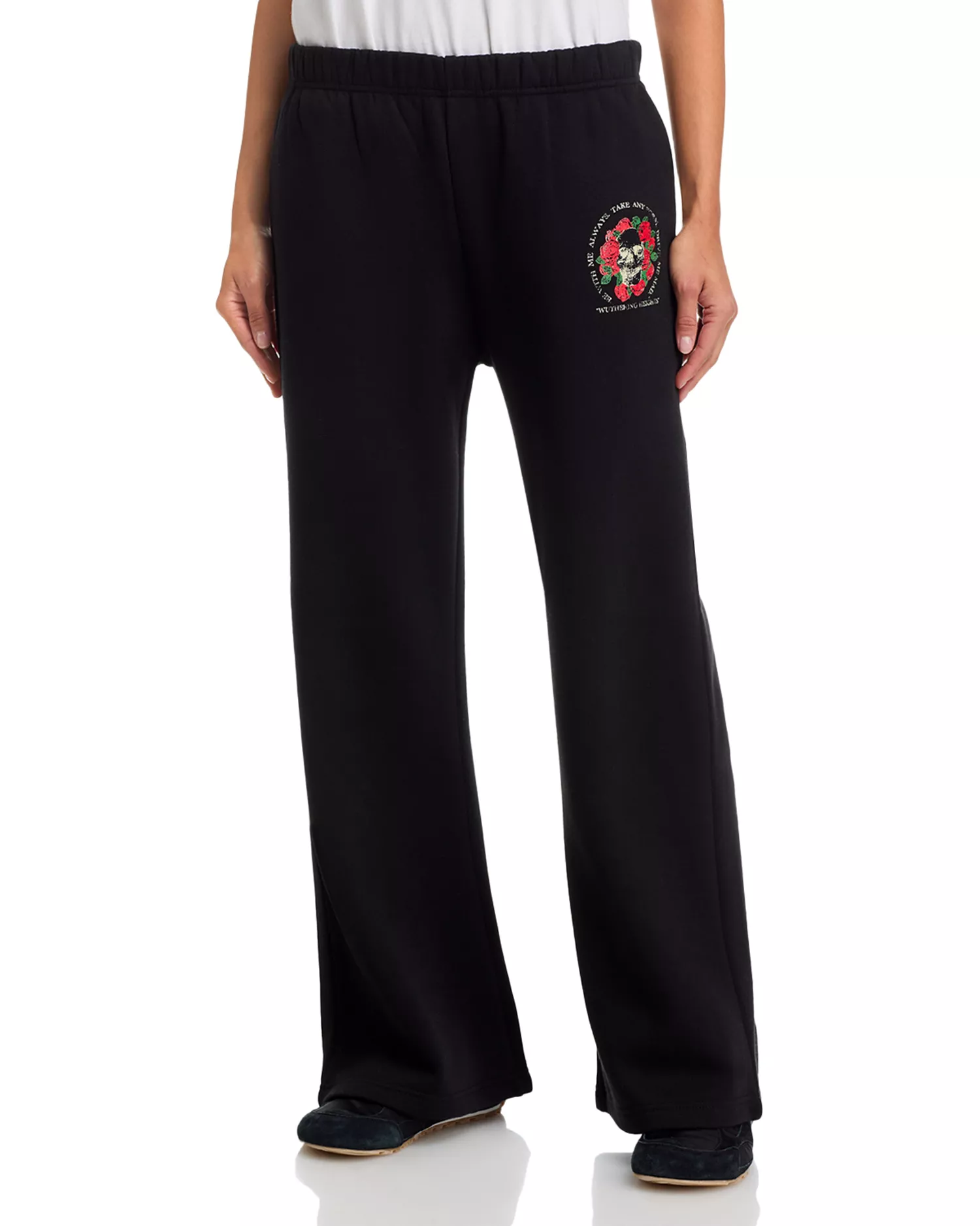Rose Skull Wide Leg Sweatpants - Exclusive