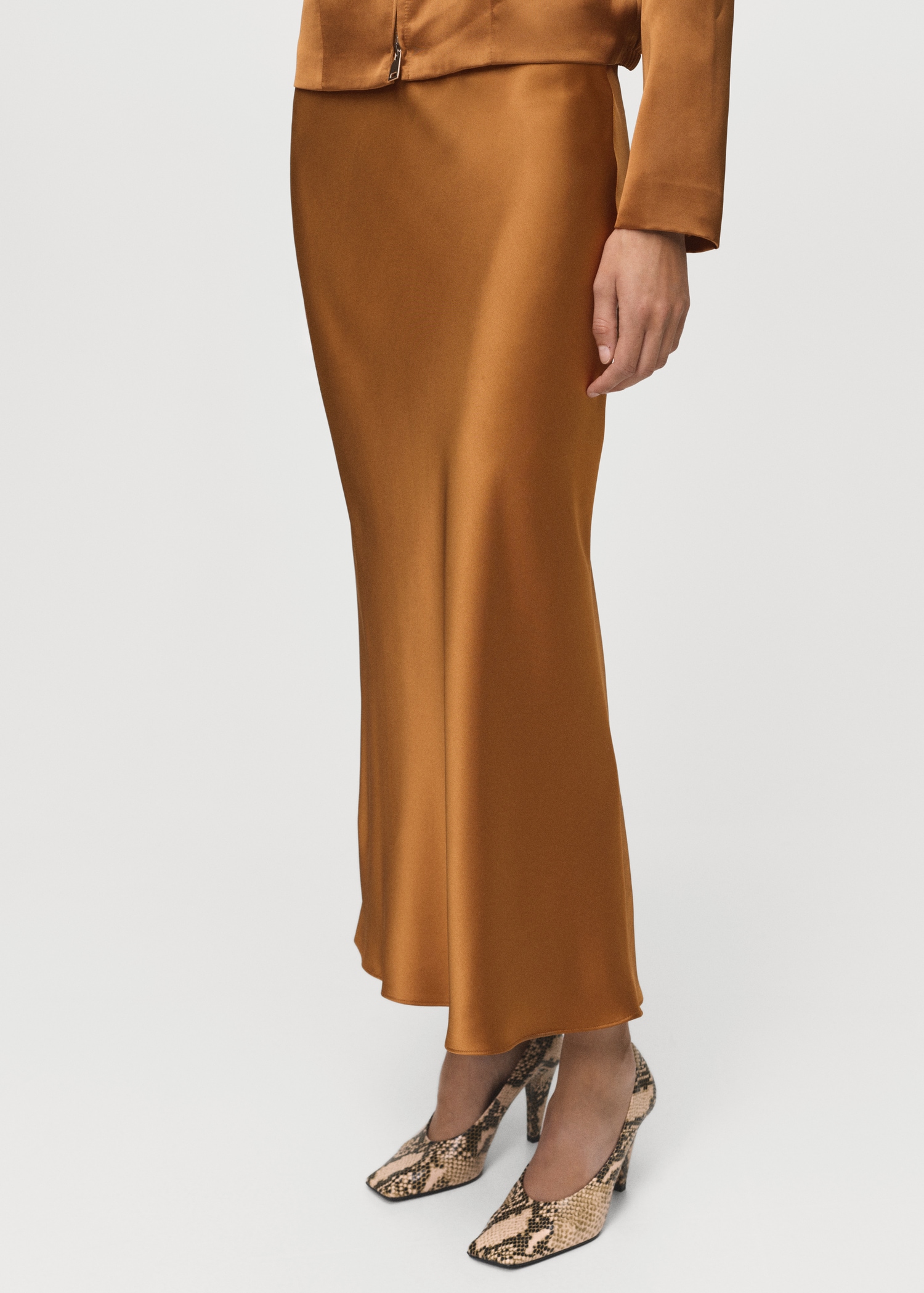 Midi Satin Skirt - Women | Mango Usa