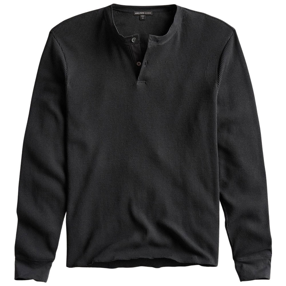 James Perse Cotton Linen Waffle Henley