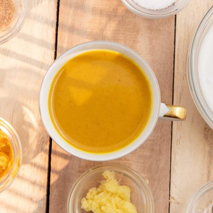 cup of turmeric coffee