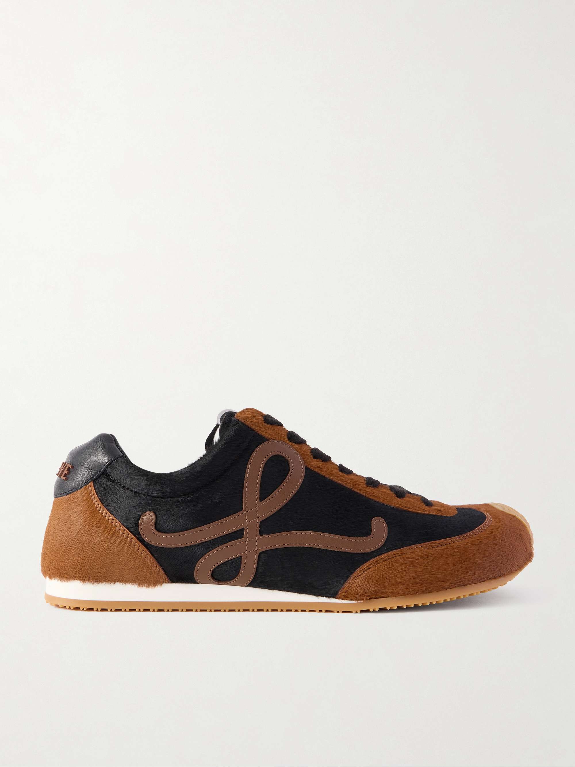 Ballet Runner 2.0 Logo-Appliqu&eacute;d Leather and Suede Sneakers