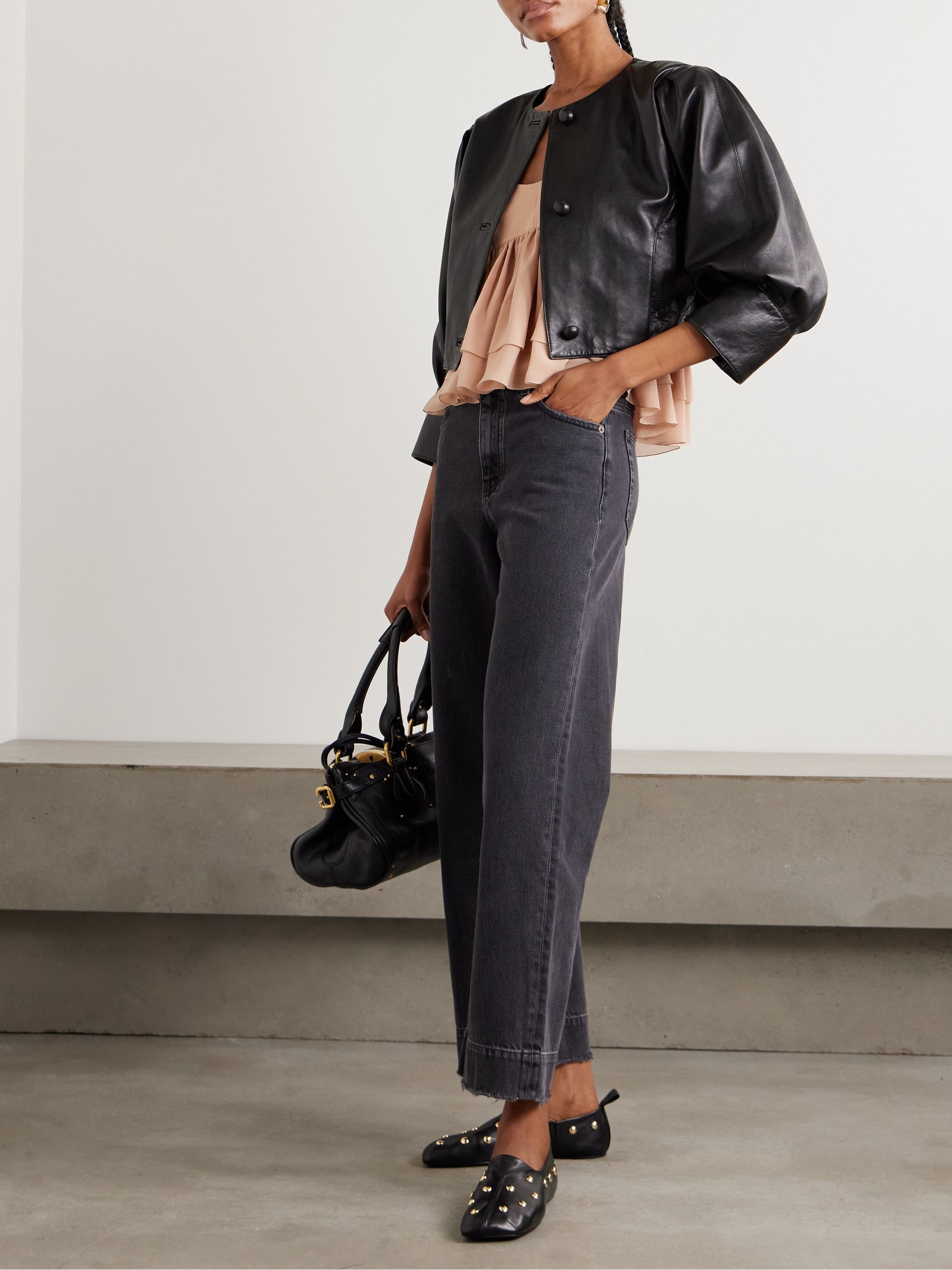 CHLO&Eacute;, Cropped leather jacket