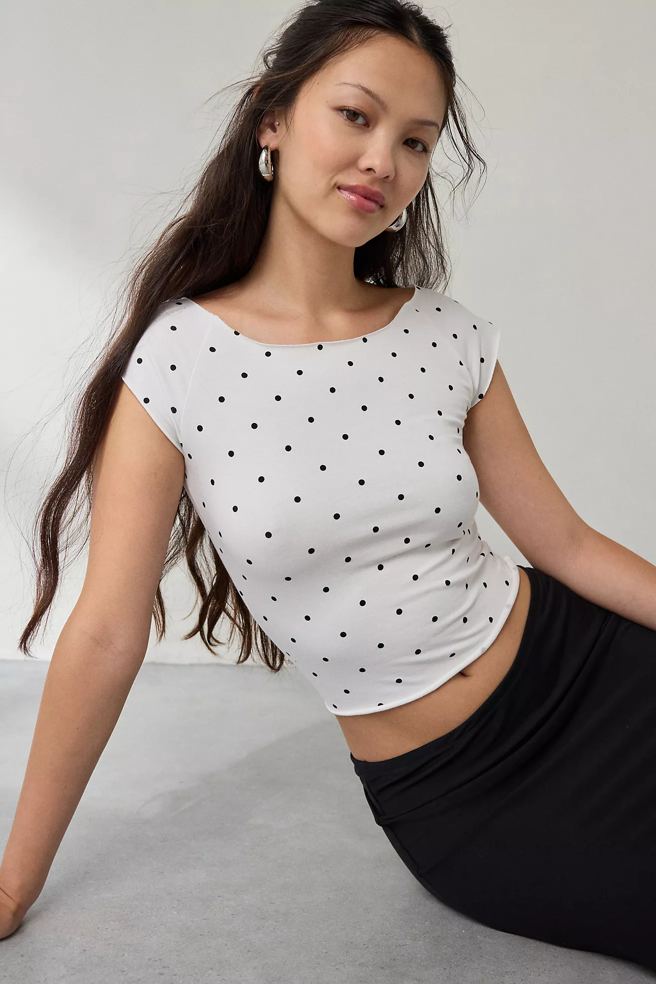Out From Under Cotton Compression Boatneck Cropped Tee