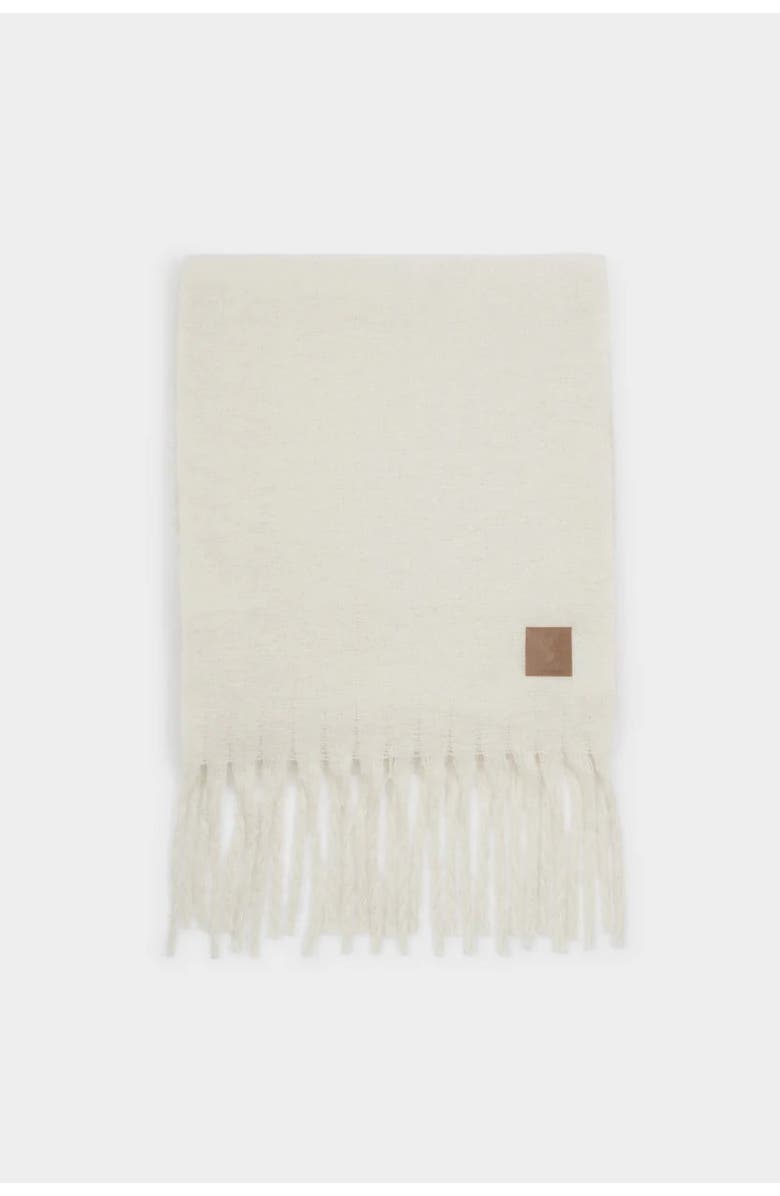 Oversized Recycled Tassel Scarf in Off White