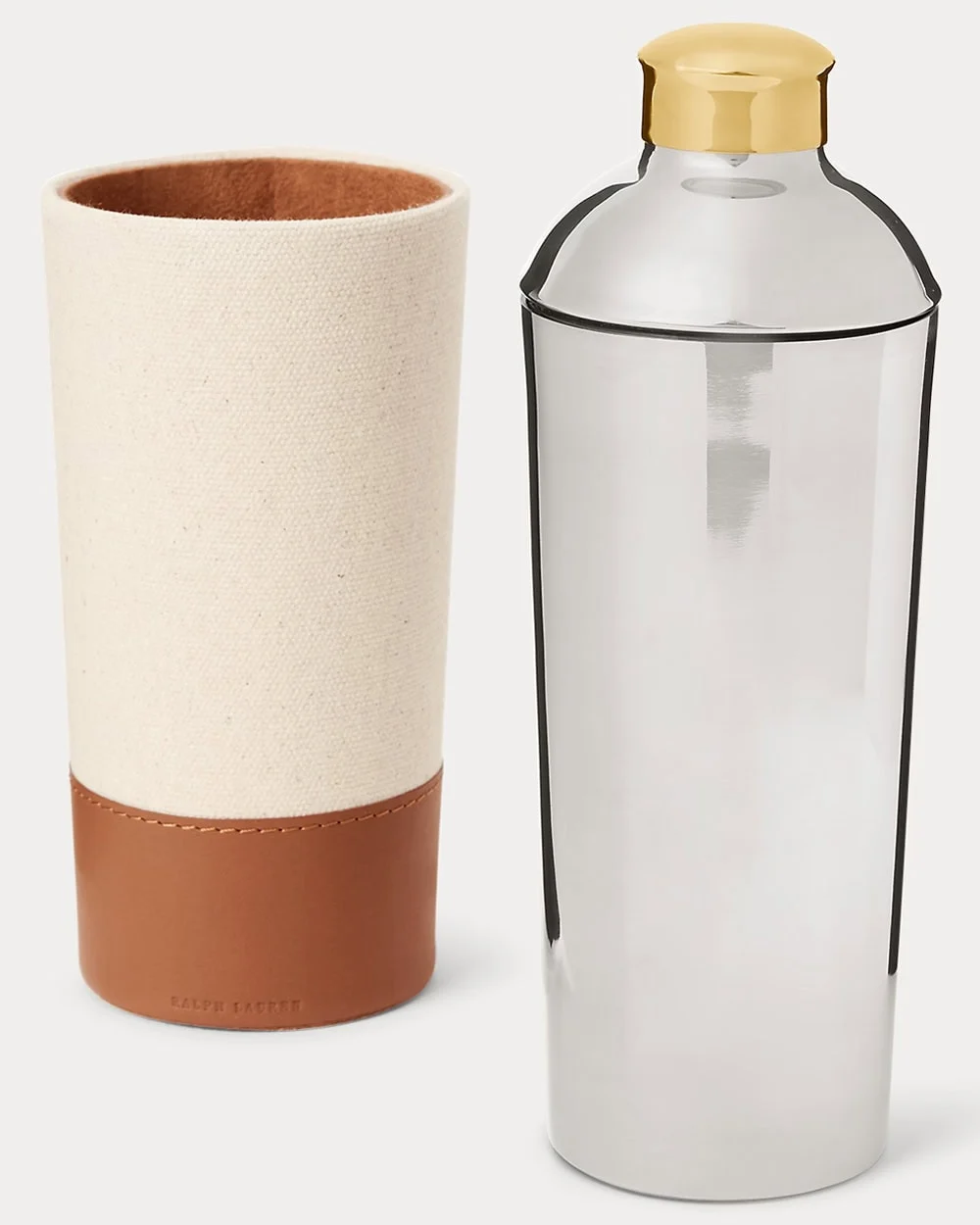 Ralph Lauren Home Garrett Cocktail Shaker with canvas holder