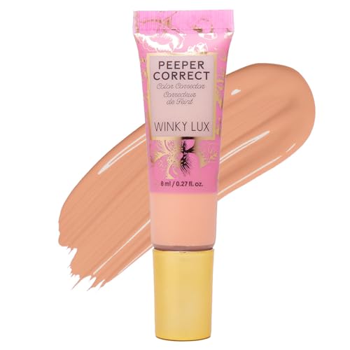 Winky Lux Peeper Correct Peach Color Corrector - Neutralizes Dark Areas, Tinted Creamy Color Corrector for Smooth &amp; Even Complexion With Vitamin E &amp; Hyaluronic Acid, Vegan &amp; Cruelty Free
