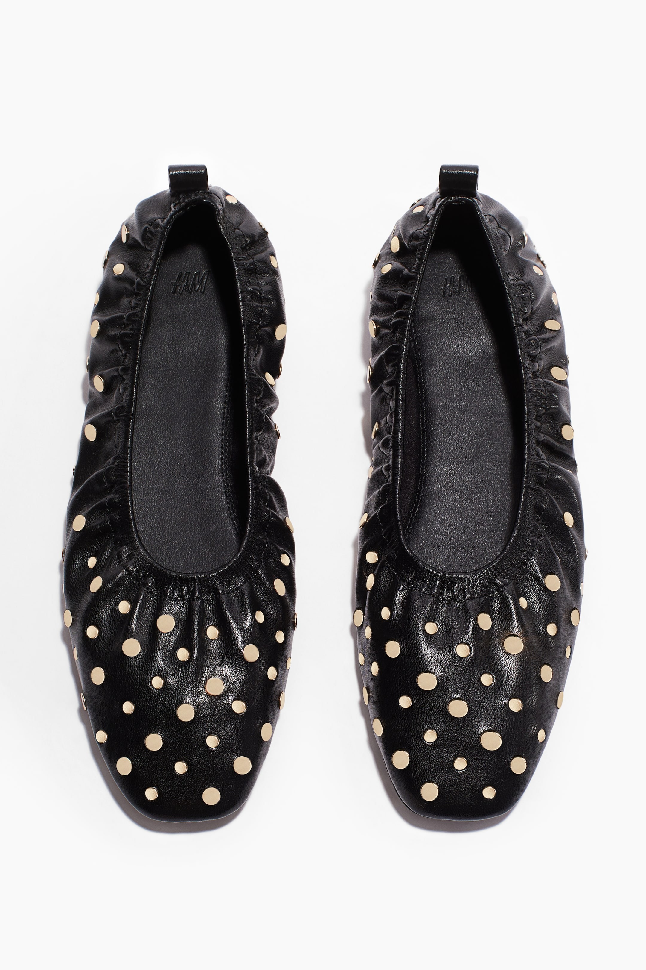 h&amp;m, studded ballet pumps