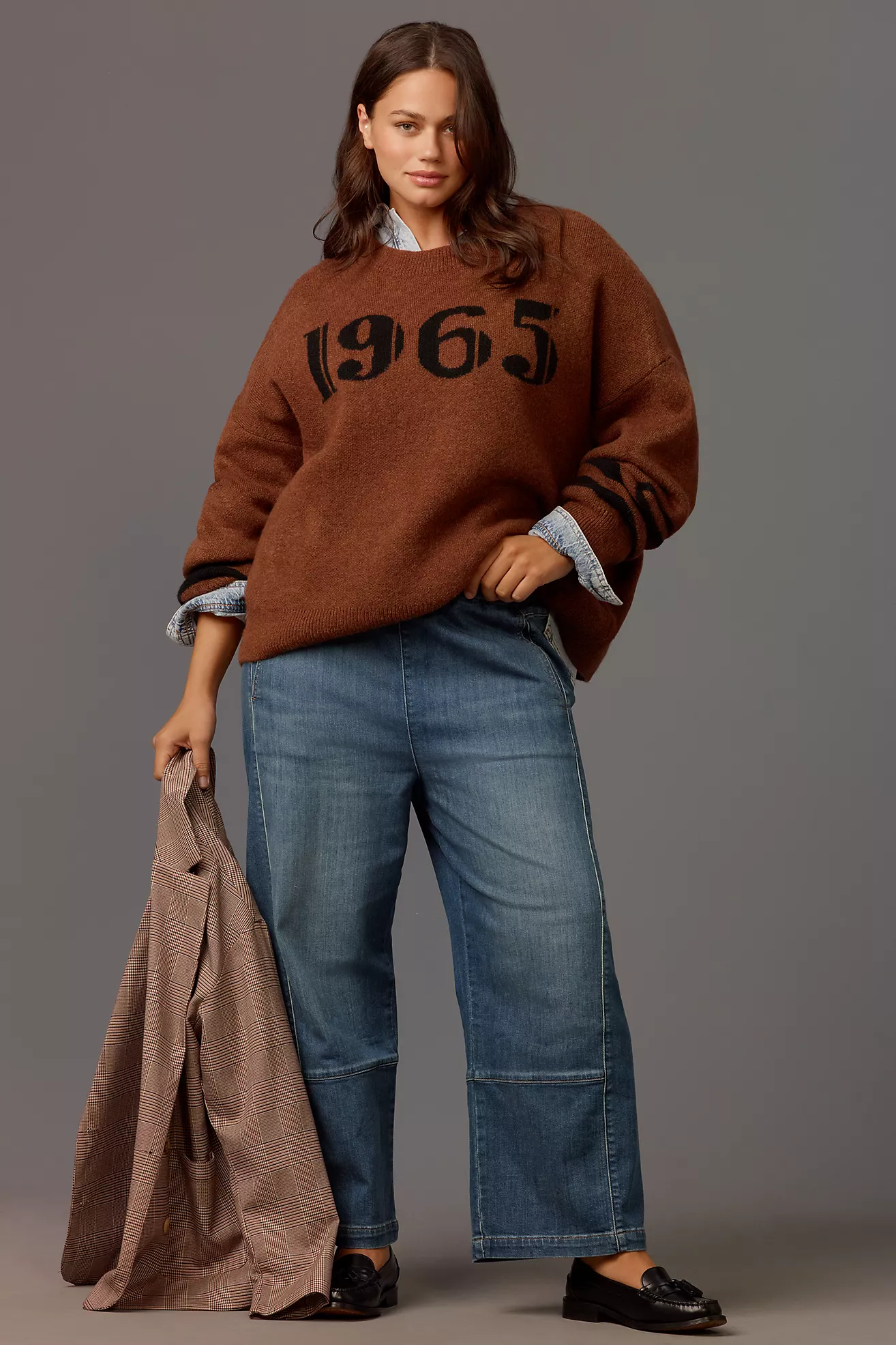 The Izzie Relaxed Pull-On Barrel Jeans by Pilcro