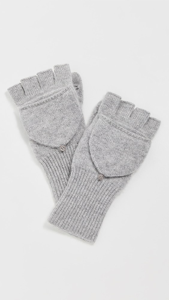 White &amp; Warren Cashmere Pop Top Gloves