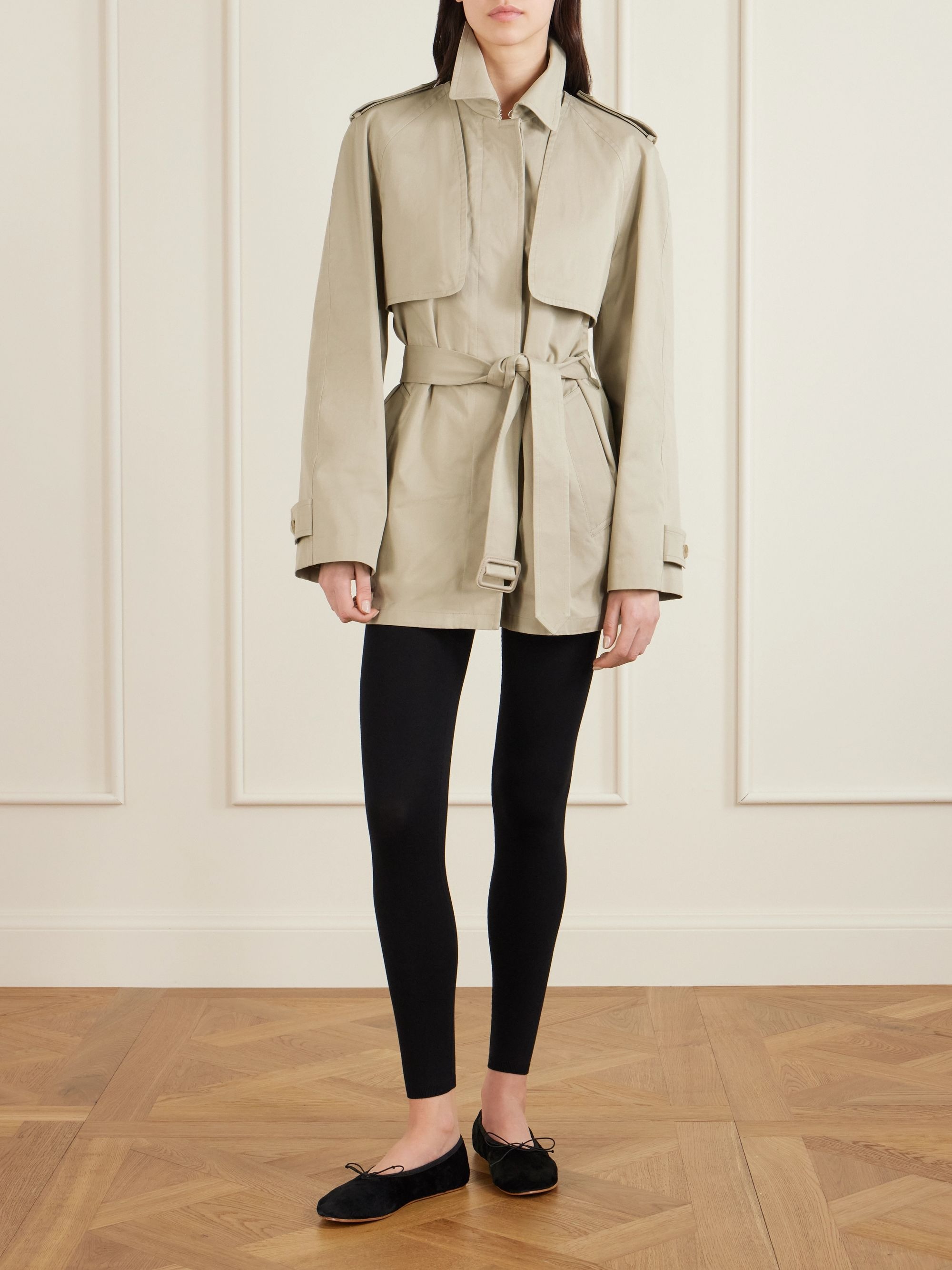 The Row , Tavoris belted brushed cotton-gabardine jacket