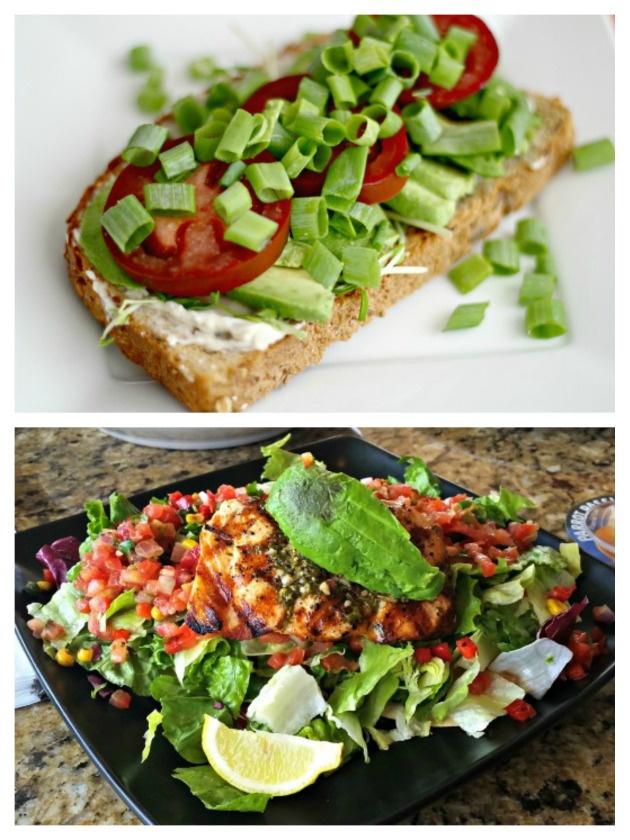 green sandwich and salad