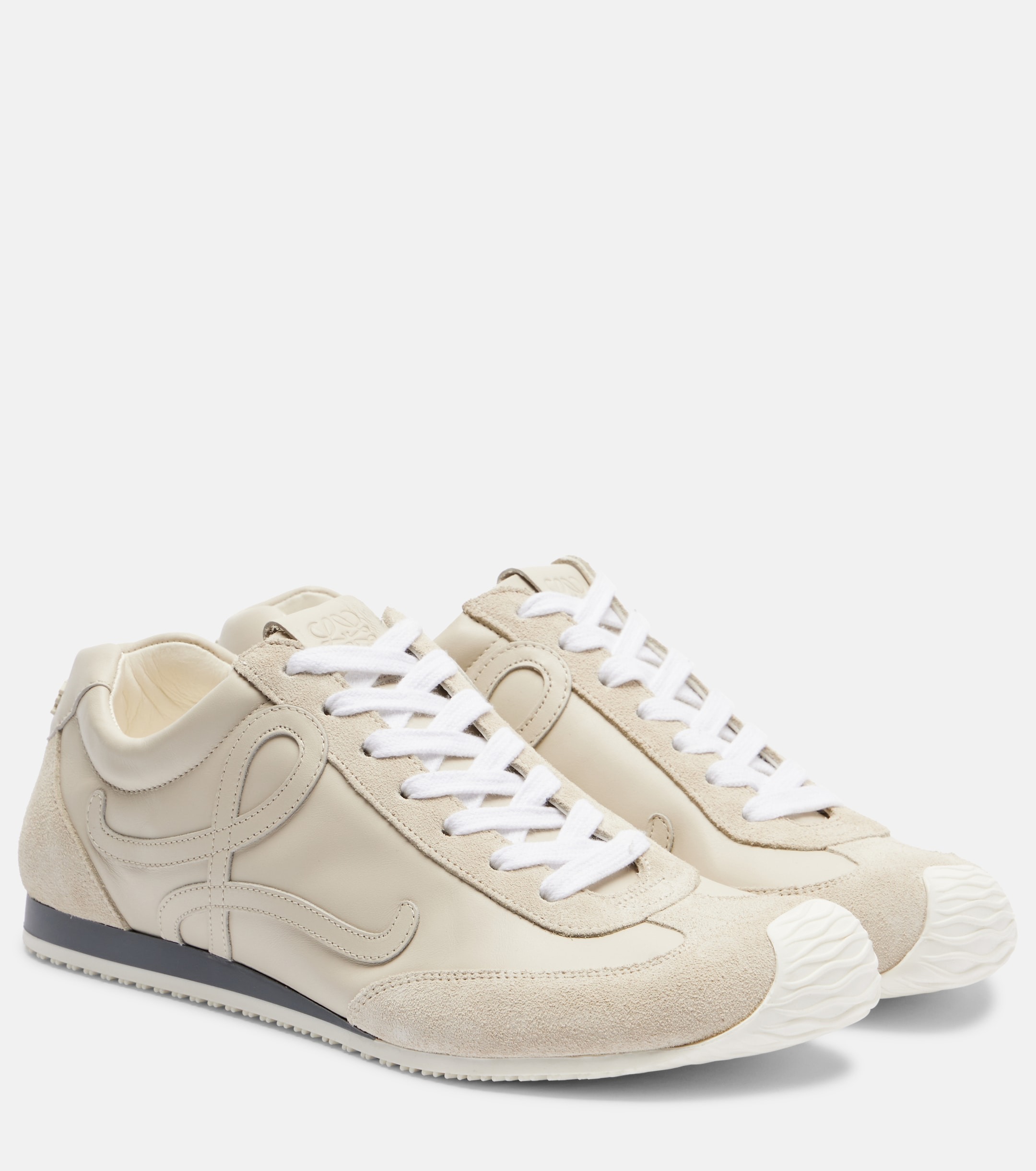 Loewe, Ballet Runner 2.0 Suede-Trimmed Leather Sneakers in White