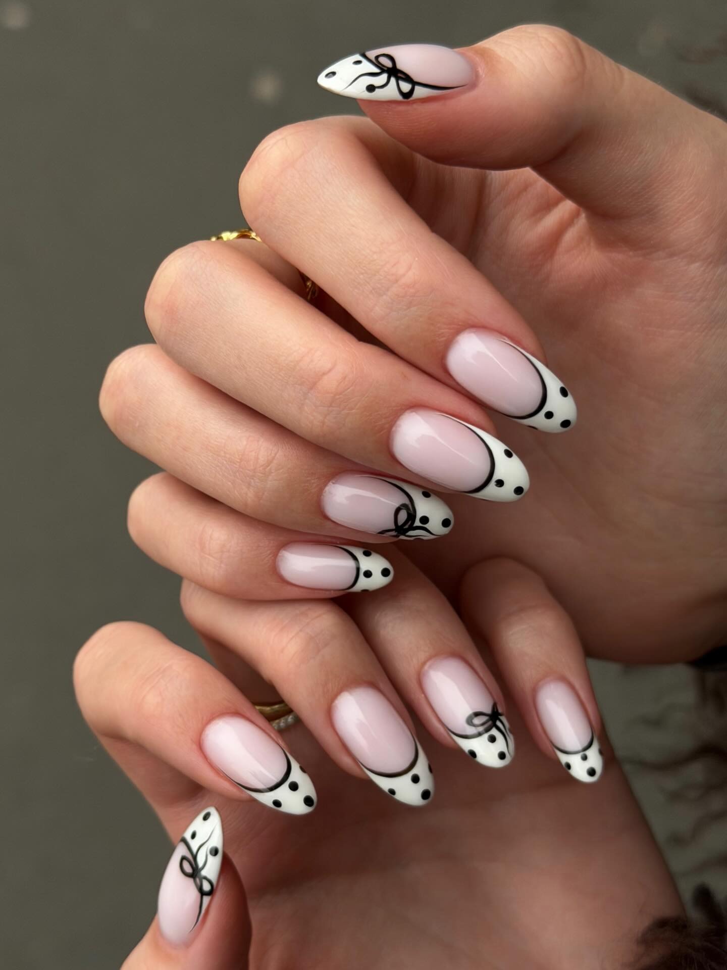 Polka dot French tips.