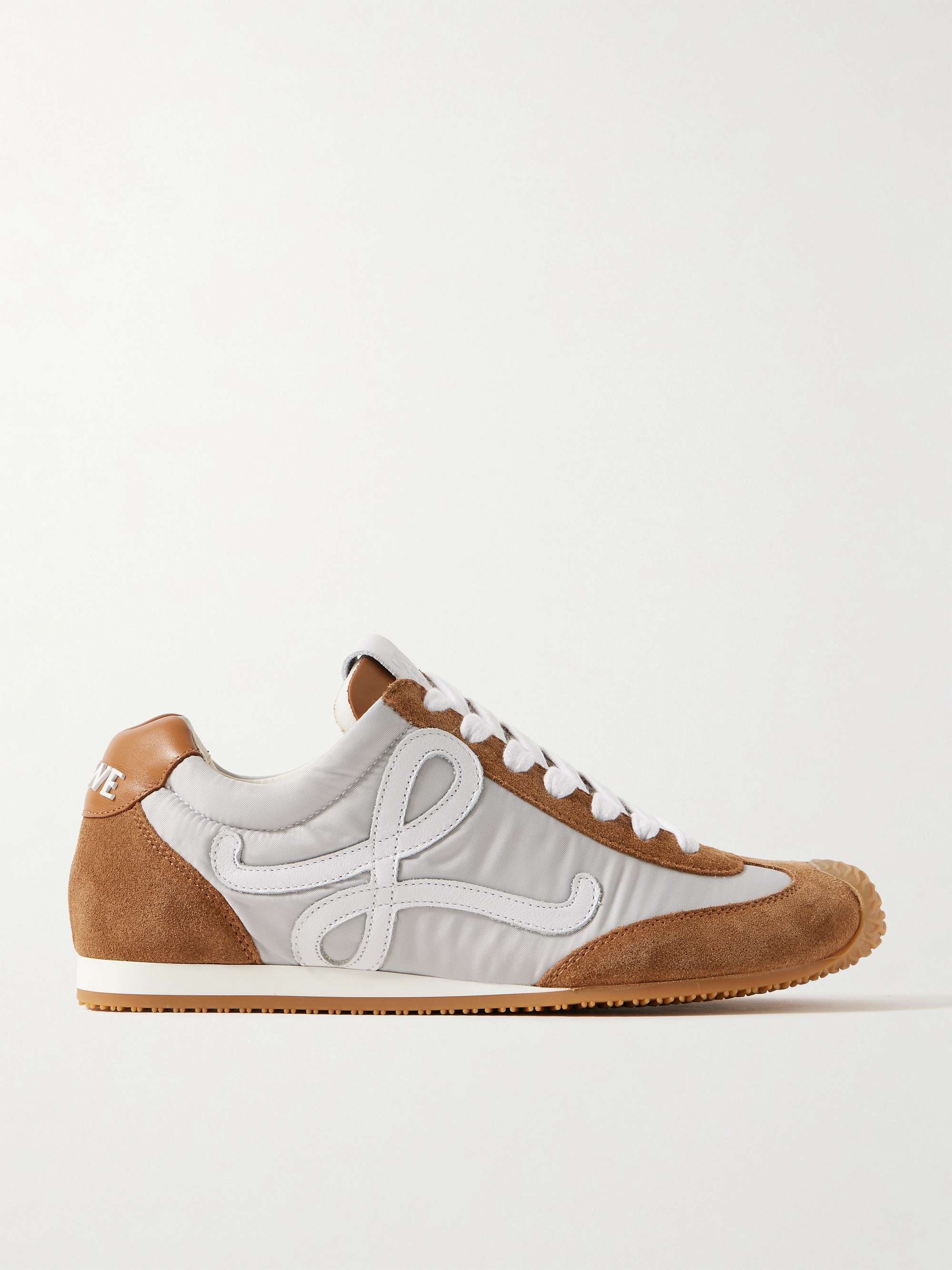 Ballet Runner 2.0 Logo-Appliqu&eacute;d Shell, Suede and Leather Sneakers