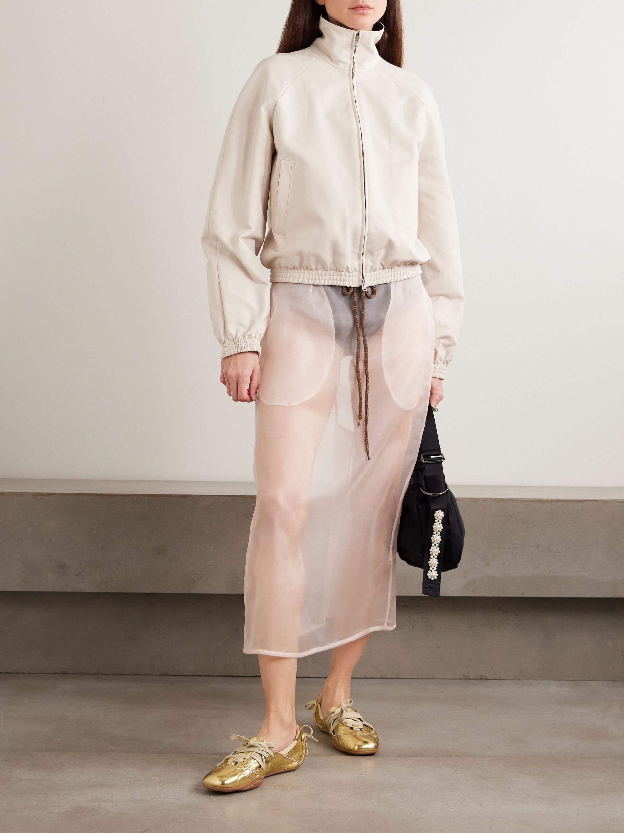 Simone Rocha , Bow-detailed silk-organza midi skirt