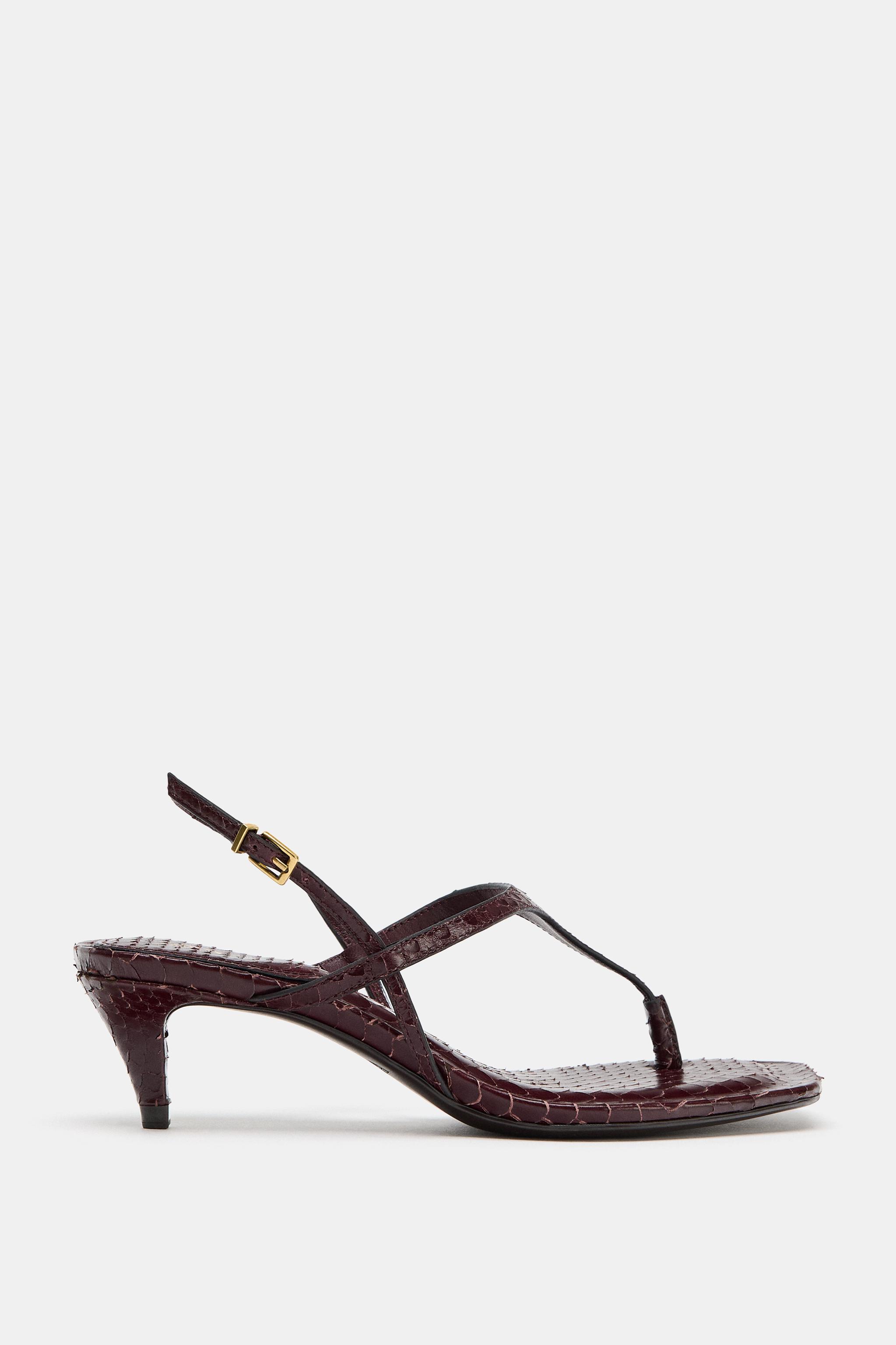 Embossed Leather Sandals