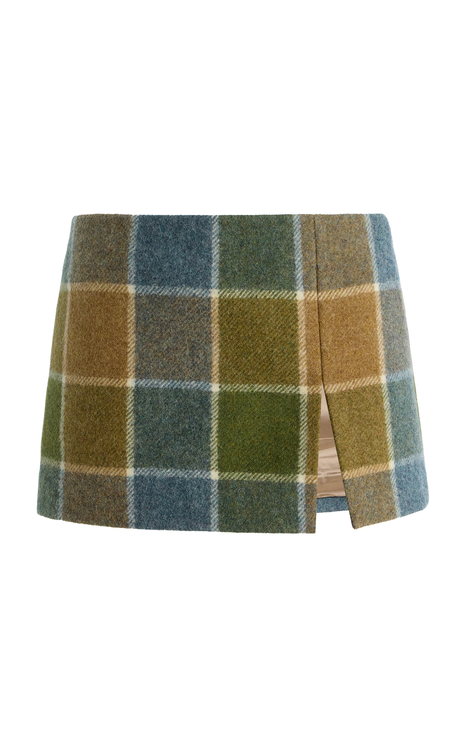 Checked Wool Mini Skirt
