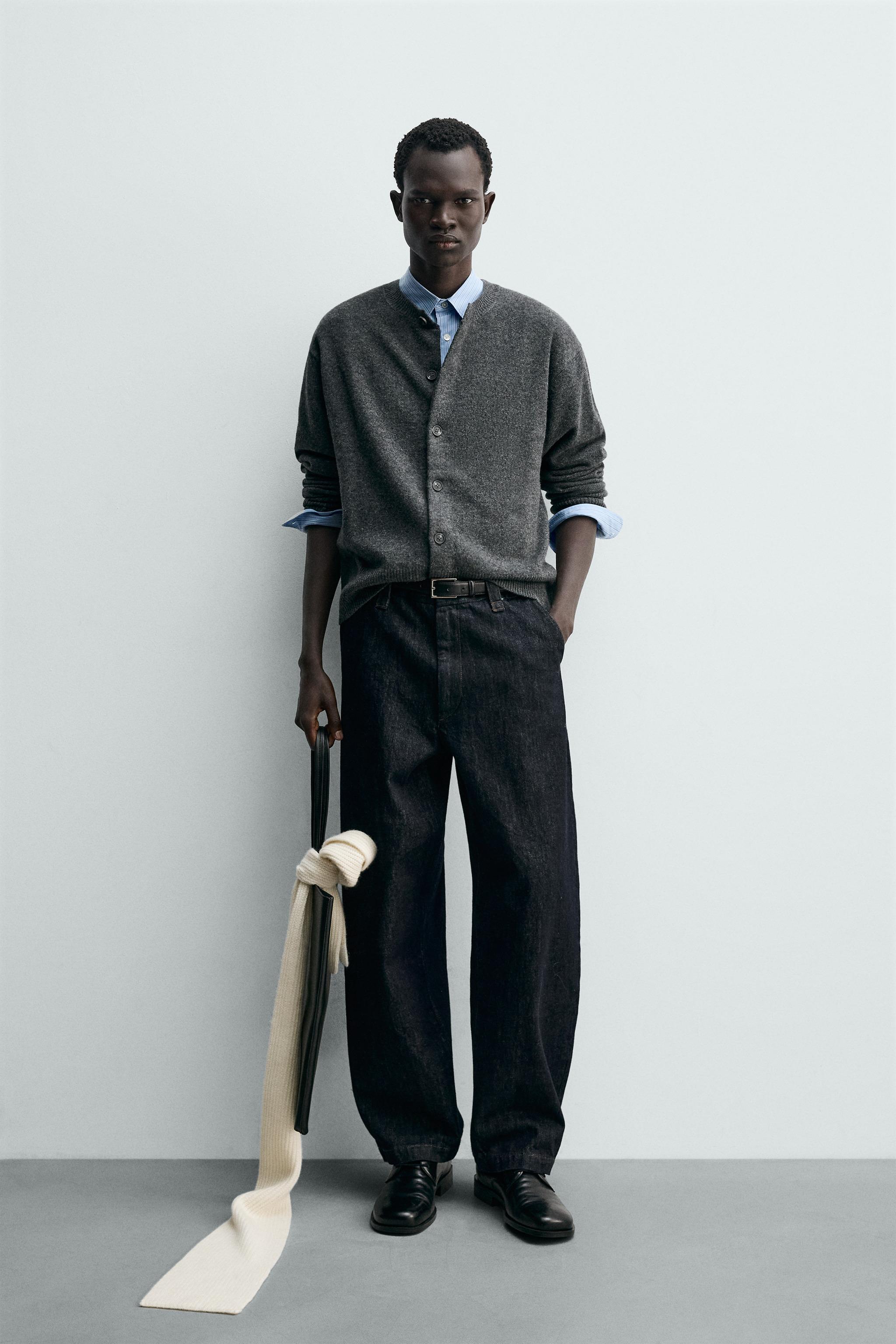 Relaxed Fit Wool Blend Cardigan