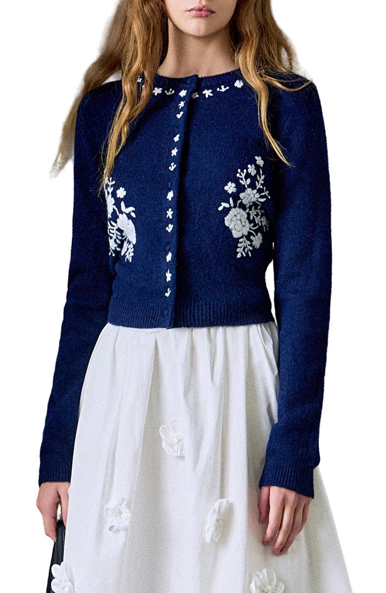 Floral Embroidered Cardigan