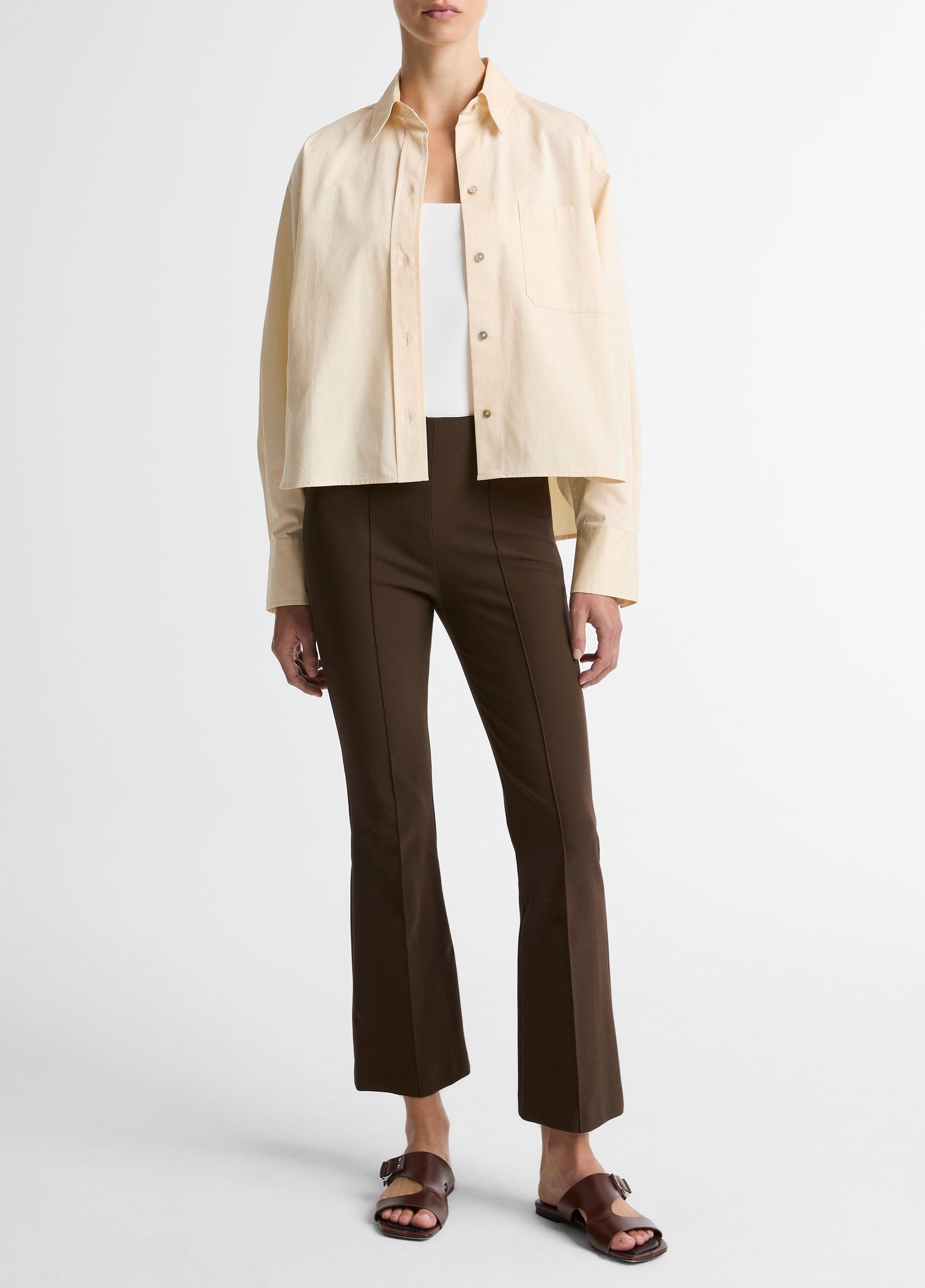 Niki Mid-Rise Pintuck Crop Flare Pant