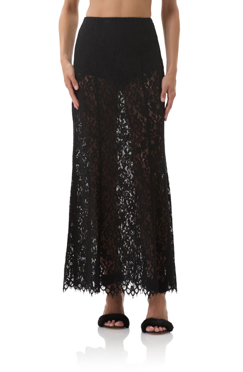 Oxford Semisheer Lace Maxi Skirt