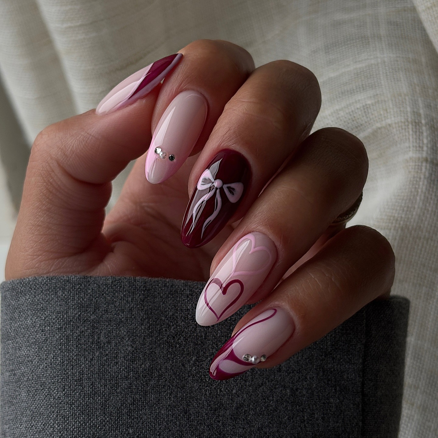 Photo of a dark purple French nail design