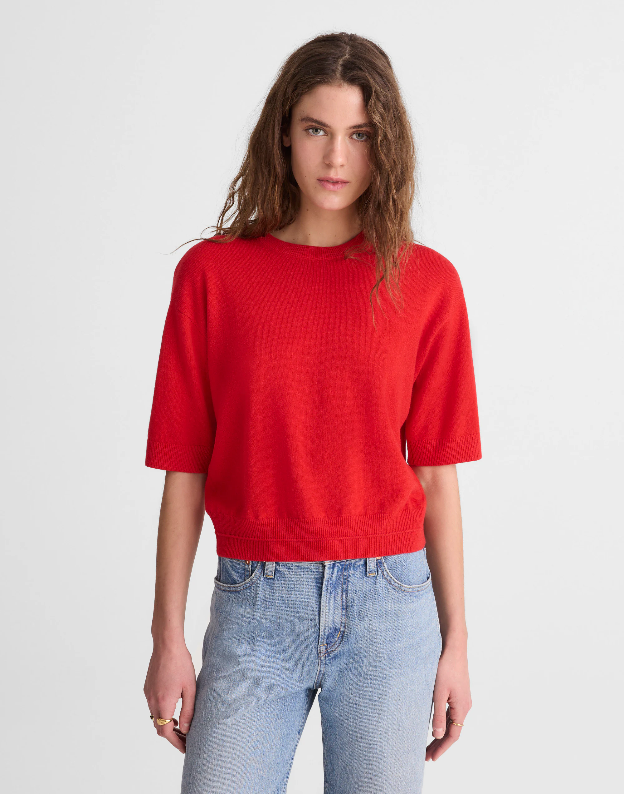 Relaxed Sweater Tee in 100% Cashmere