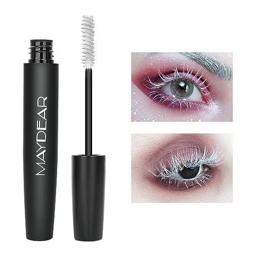 Maydear White Mascara &ndash; Volumizing, Curling &amp; Lengthening Mascara for Intense Definition &amp; Long-Lasting Smudge-Proof Wear &ndash; Perfect for Party &amp; Stage Makeup