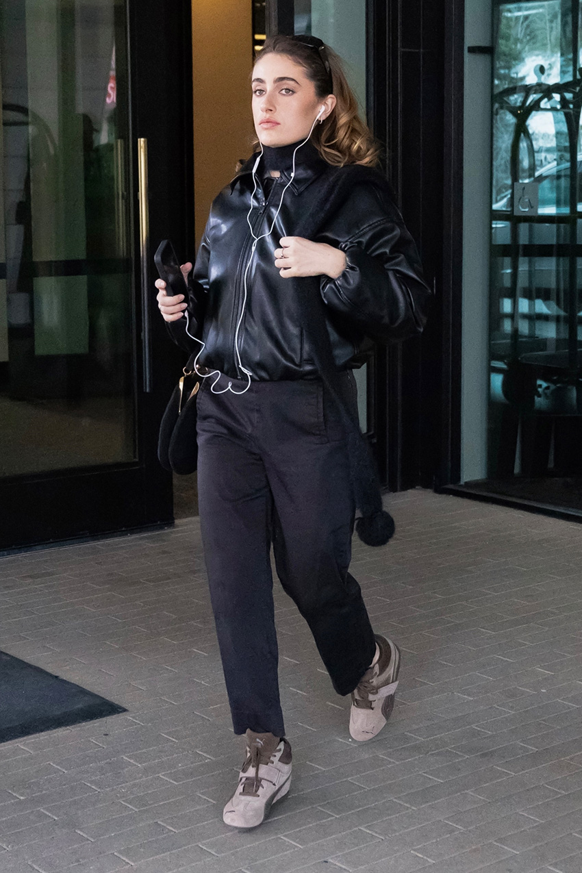 Rachel Sennott wearing Puma Speedcat Wedge Sneakers in Park City, UT