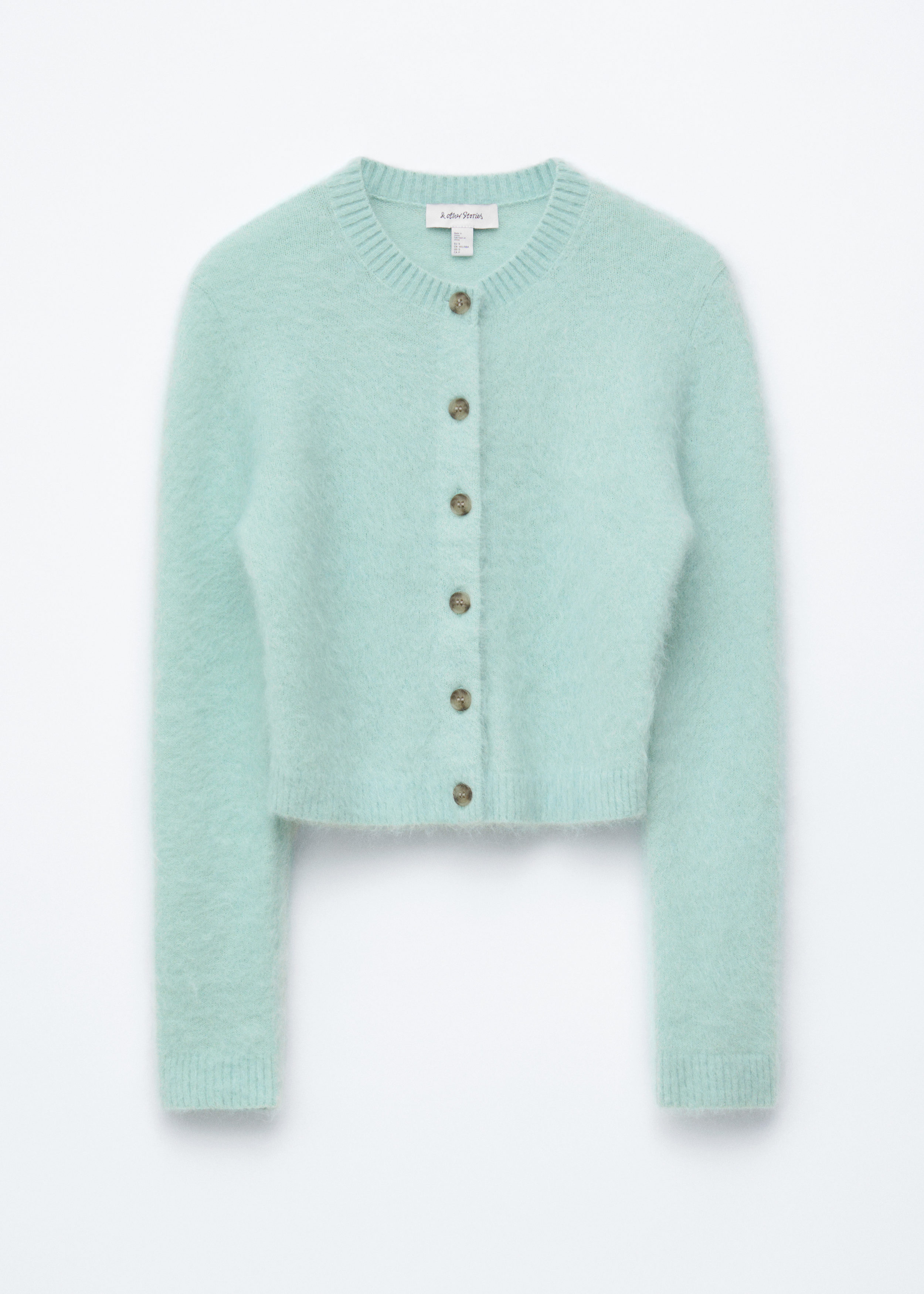 Mohair-Blend Brushed Cardigan