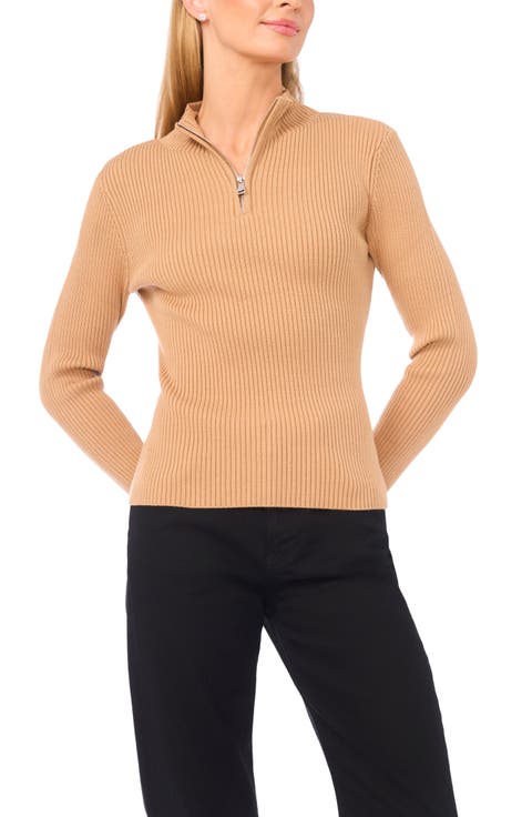 Halogen<sup>&reg;</sup>, Rib Quarter Zip Sweater