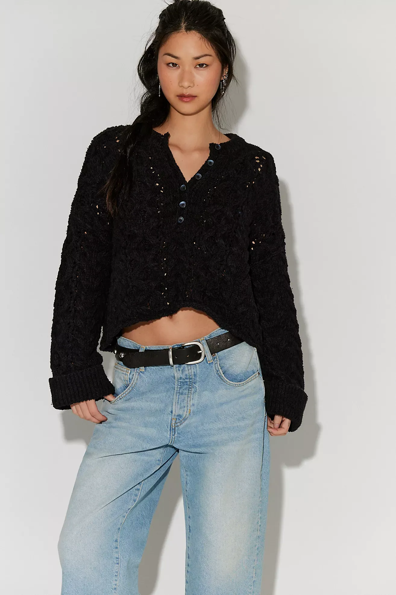 free people, Polly Cable-Knit Sweater