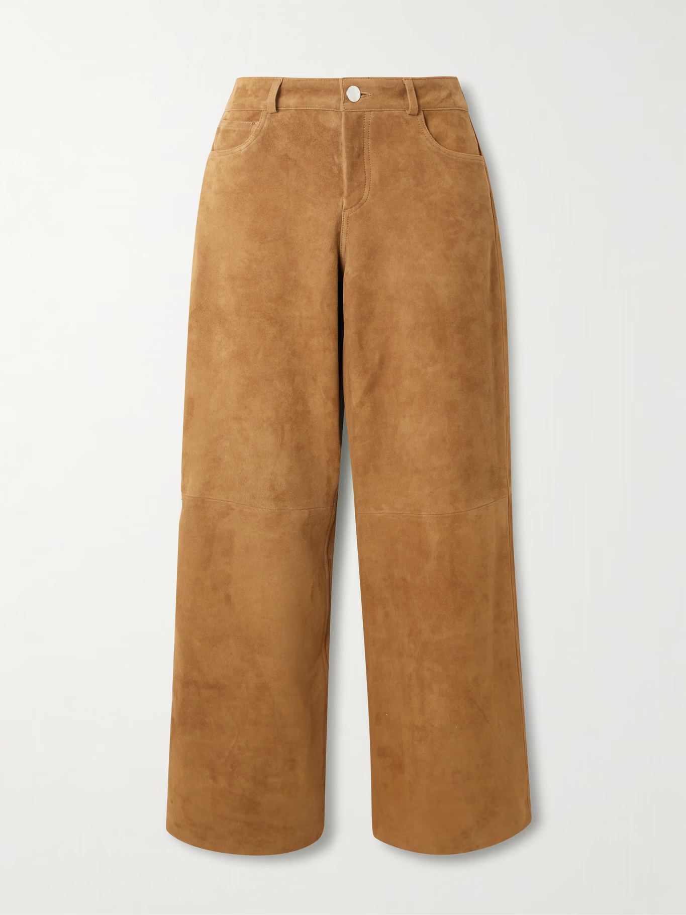 Nour Hammour Milo paneled suede wide-leg pants