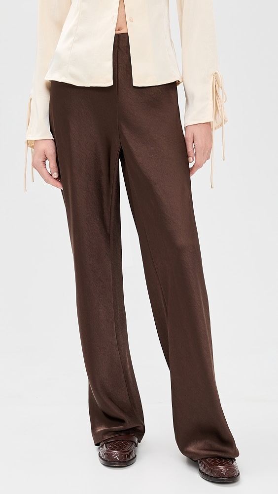 Vince High Waist Fluid Satin Bias Pants