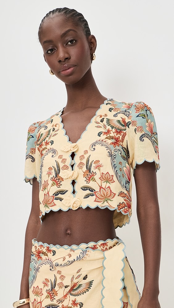 Farm Rio Beauty Butter Short Sleeve Top