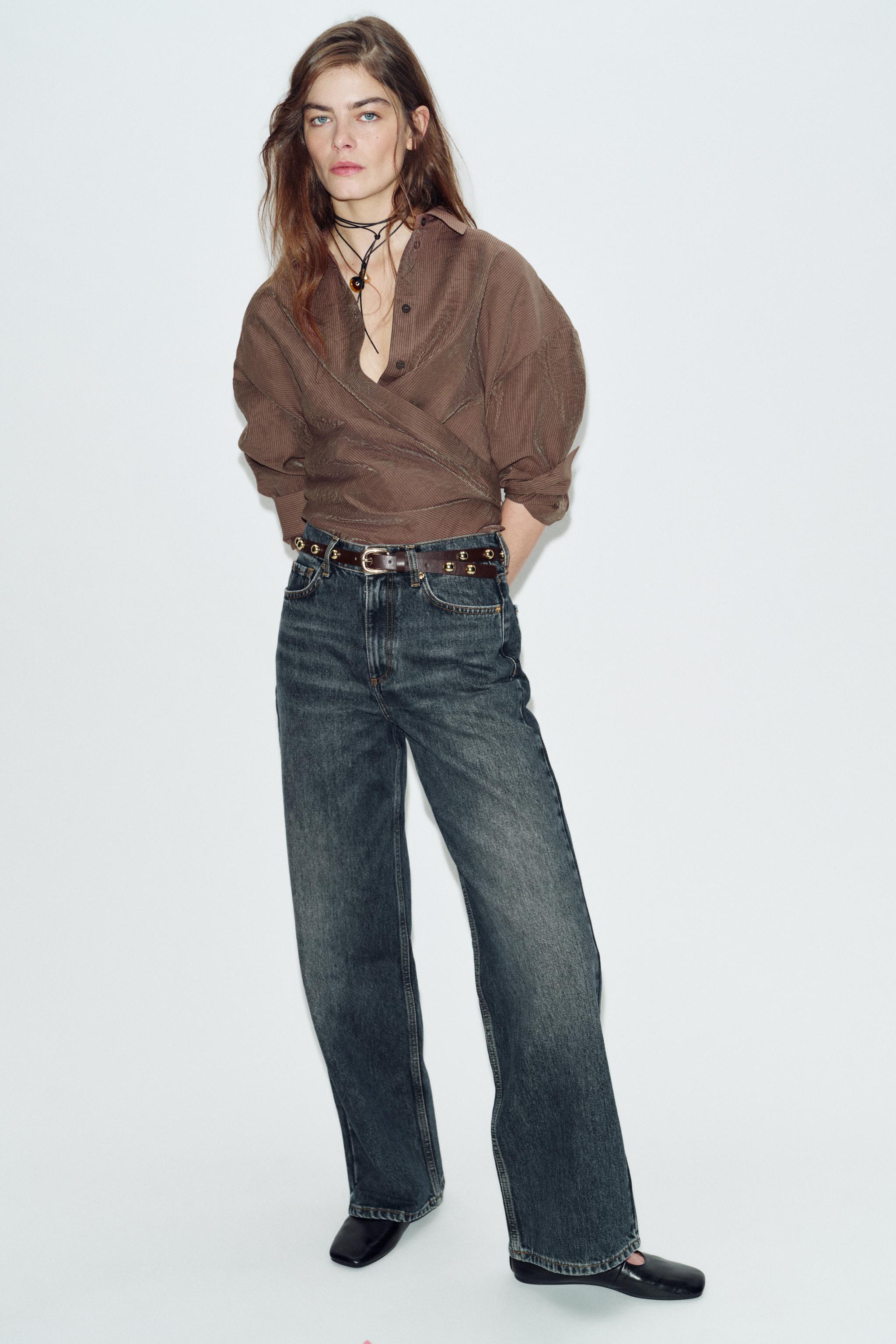 Z1975 High Waisted Straight Tapered Jeans With Belt