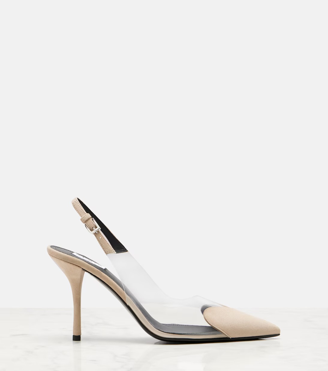 Ala&iuml;a, C&oelig;ur 90 Suede and PVC Pumps