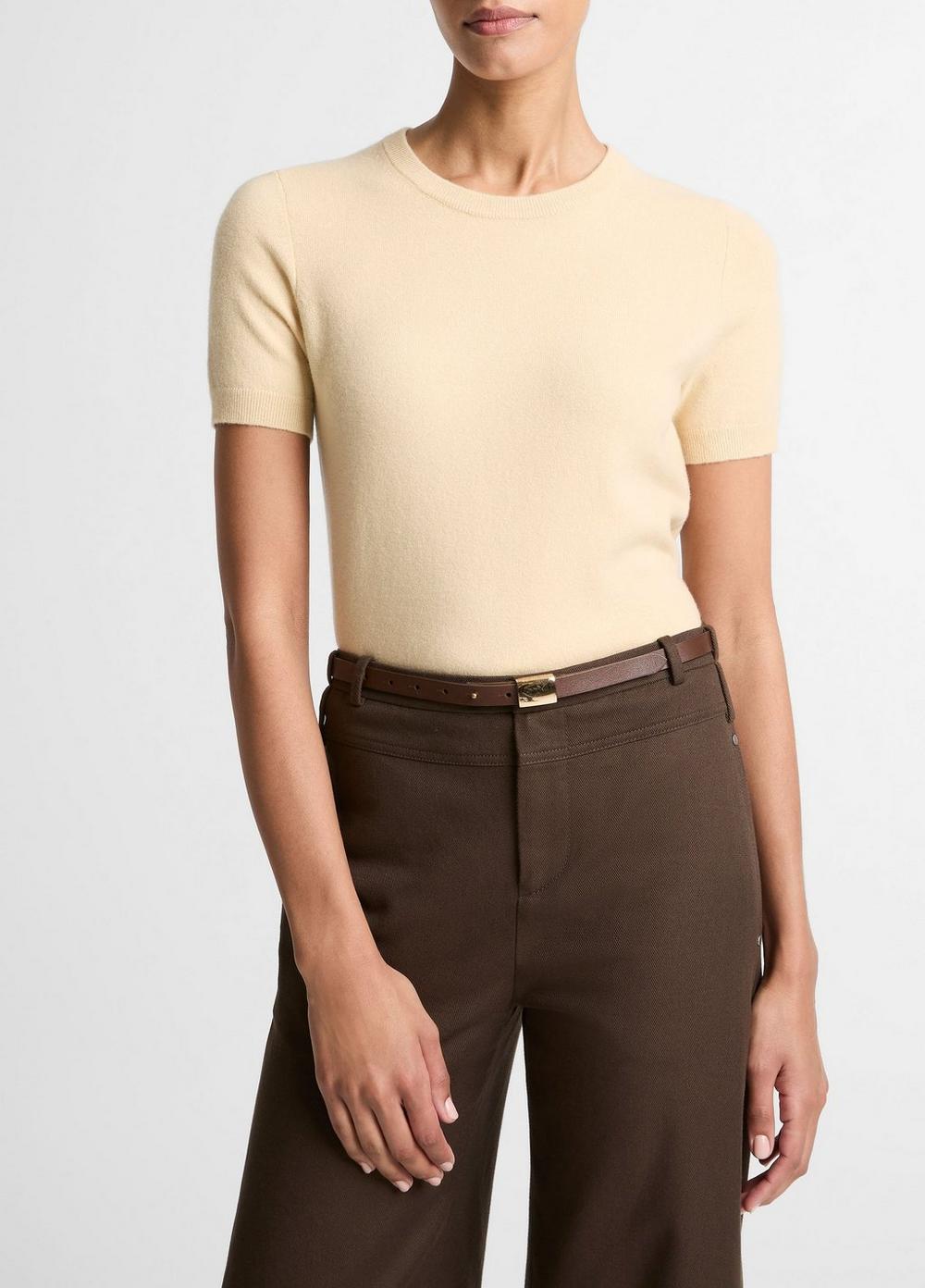 Wool &amp; Cashmere-Blend Short-Sleeve Sweater