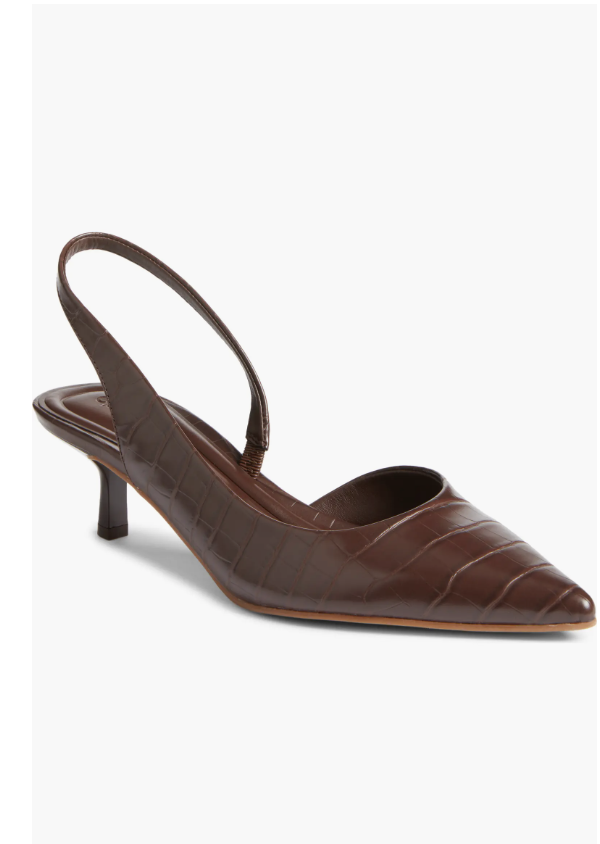 Open Edit, Corina Slingback Half D'orsay Pointed Toe Kitten Heel Pump