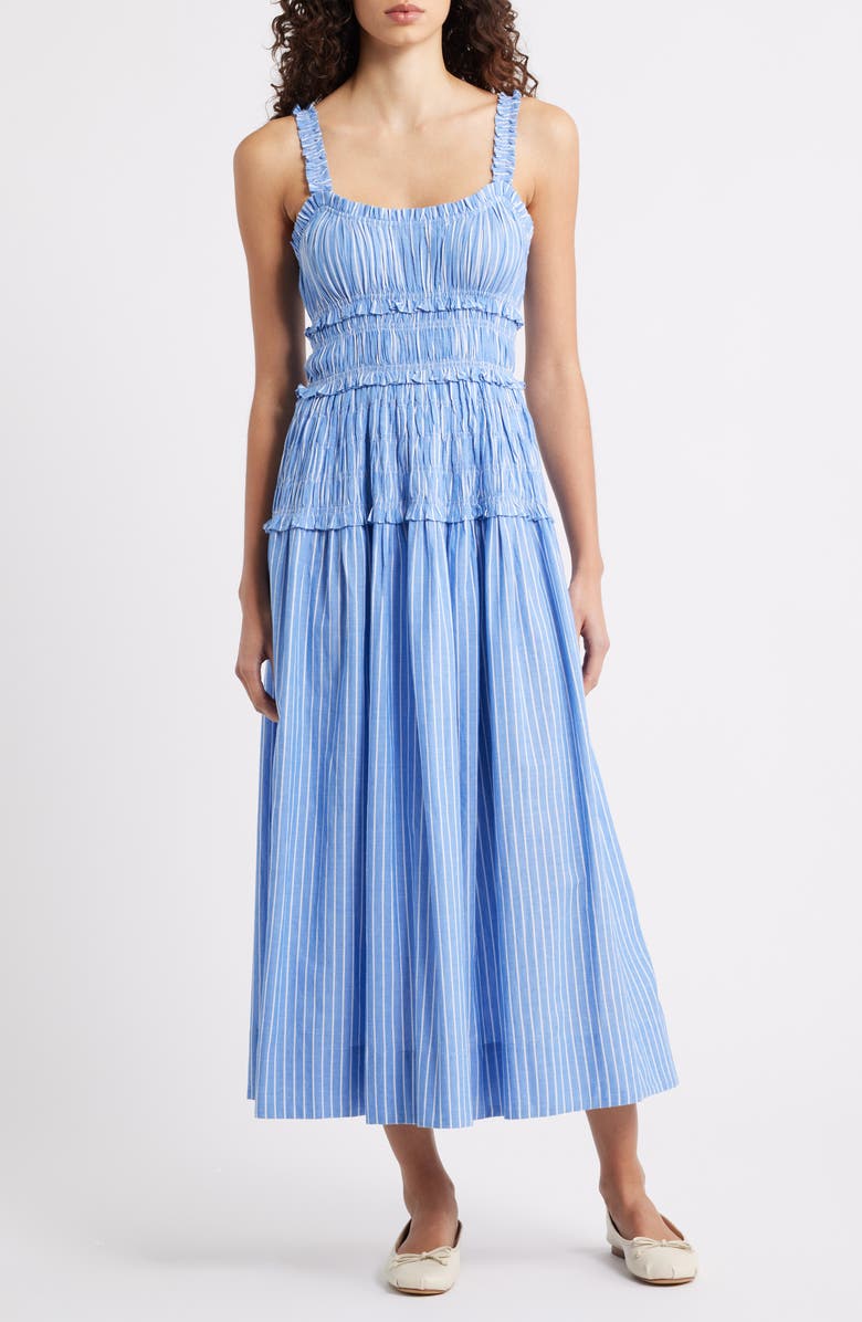 Marianne Stripe Organic Cotton Midi Dress