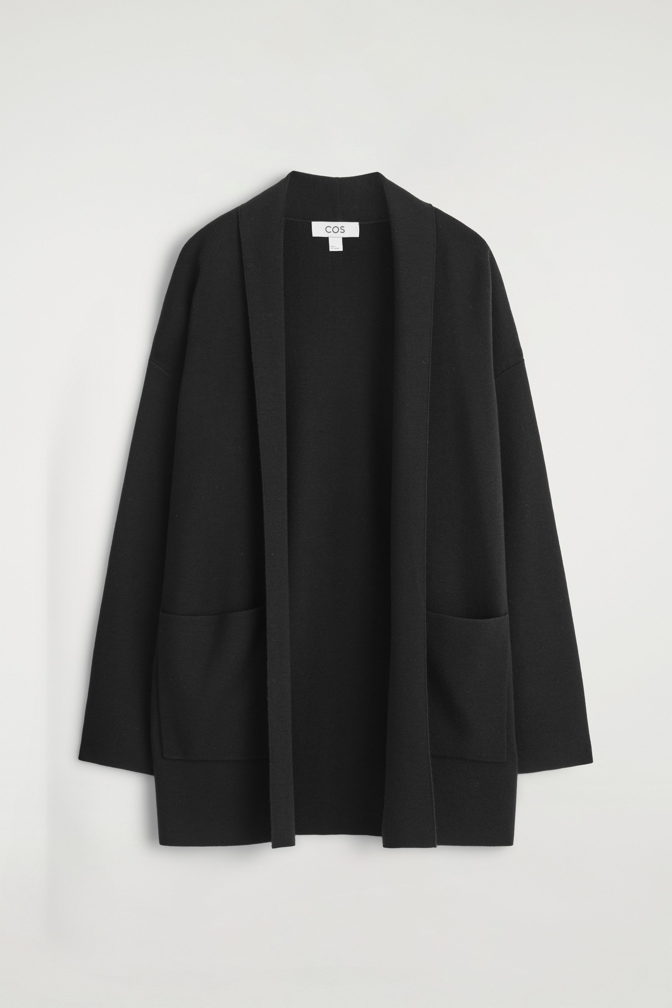 Draped-Collar Merino Wool Cardigan