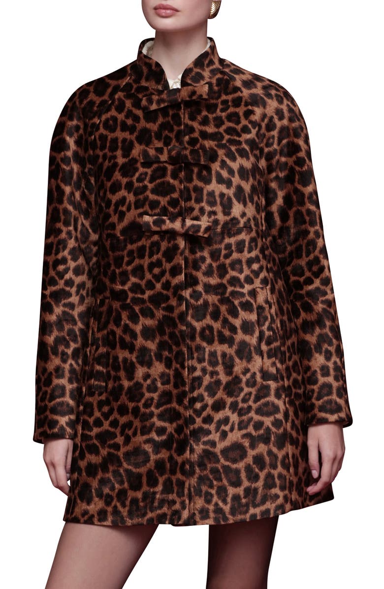 Leopard Print A-Line Jacket