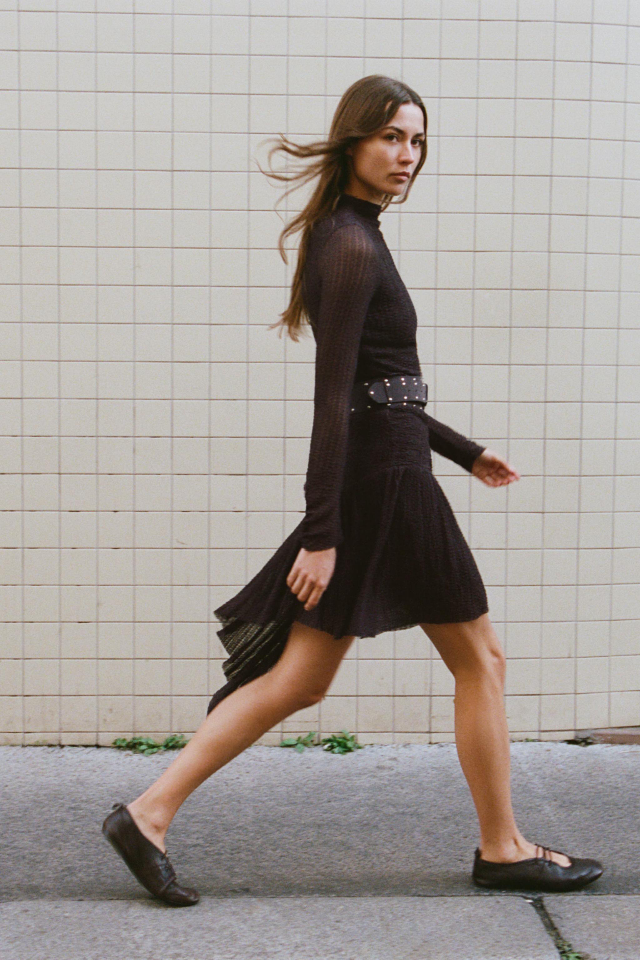 Leather Lace-Up Ballet Flats