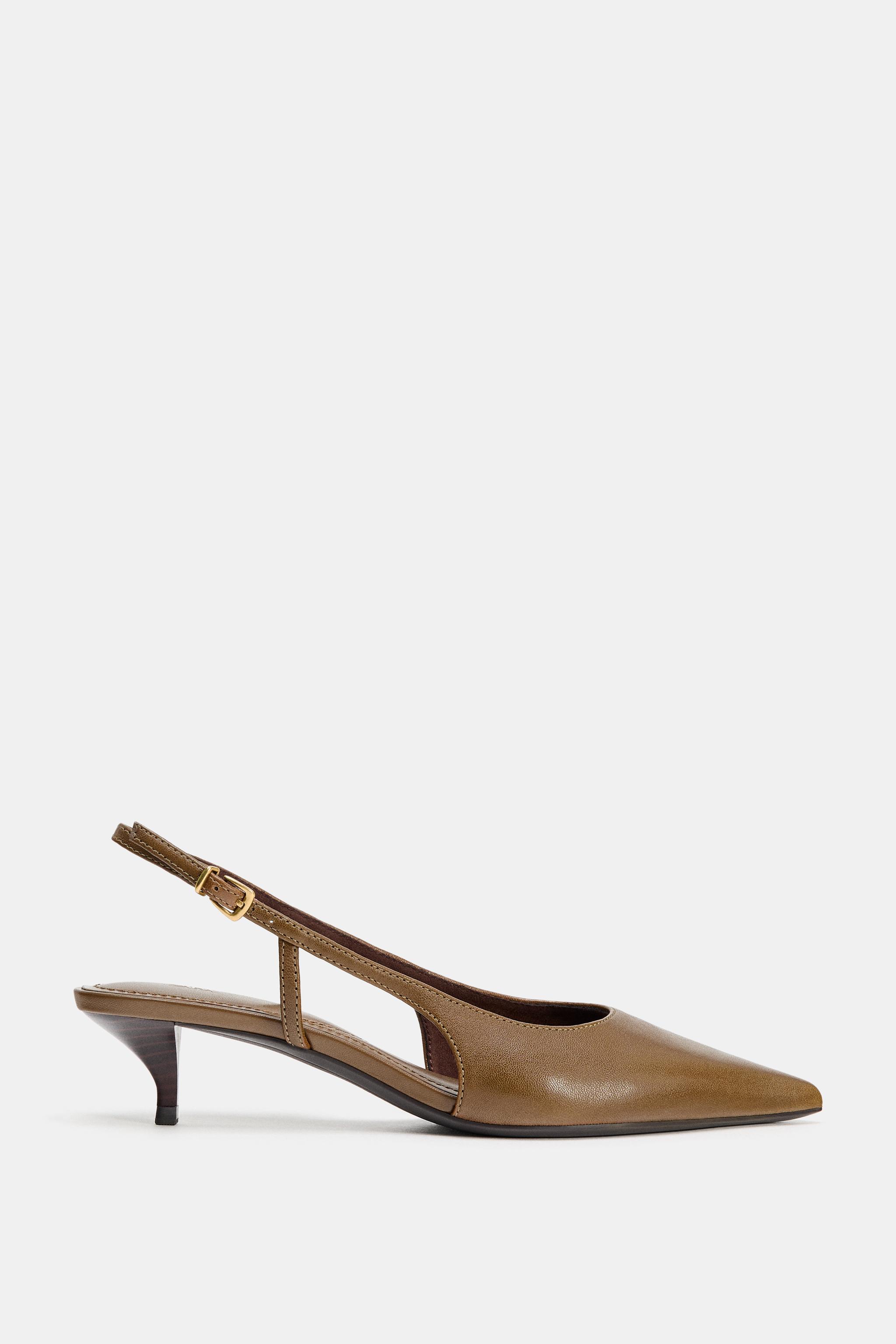 Leather Kitten Heel Shoes