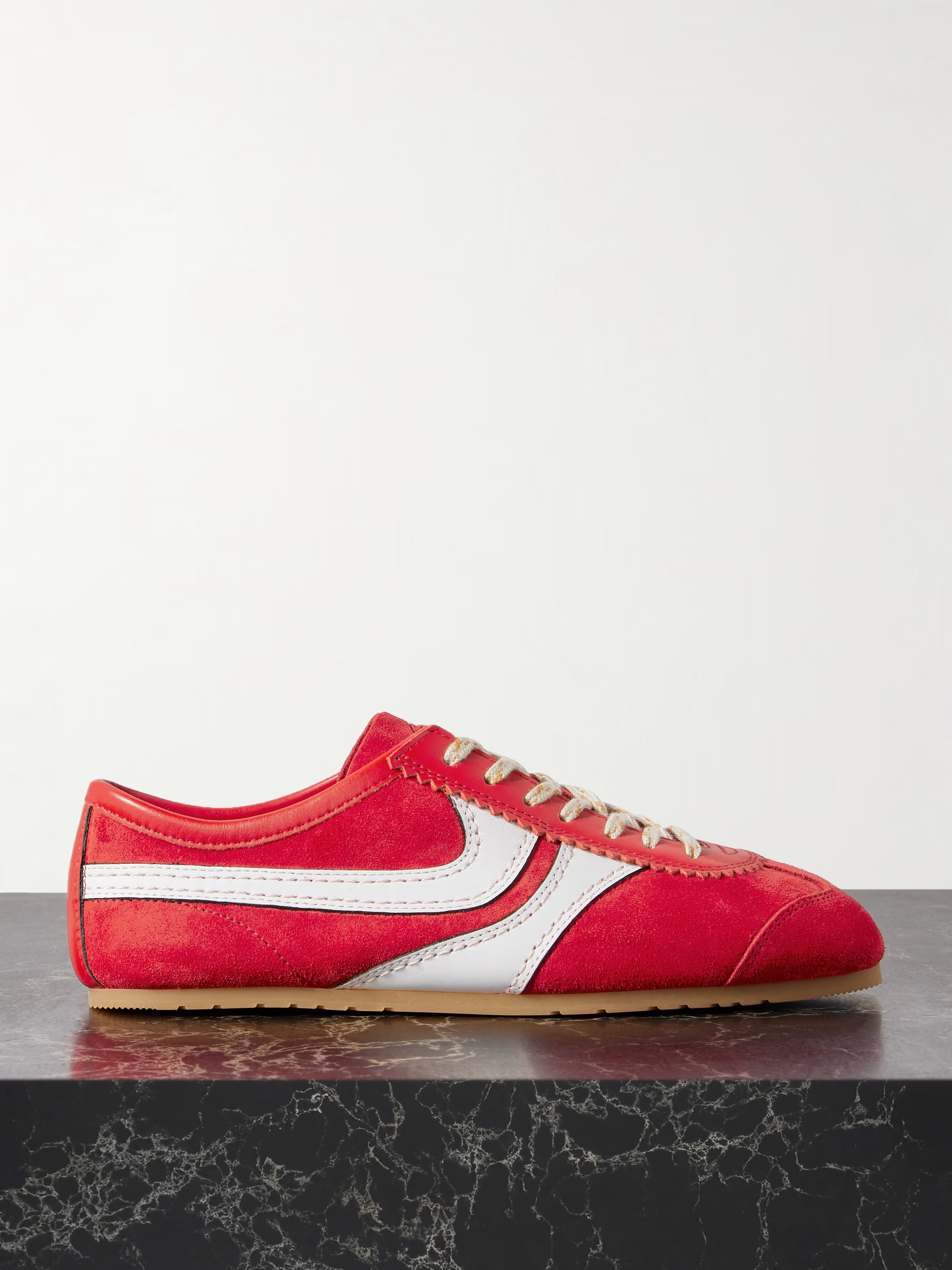 DRIES VAN NOTEN, Leather-Trimmed Suede Sneakers