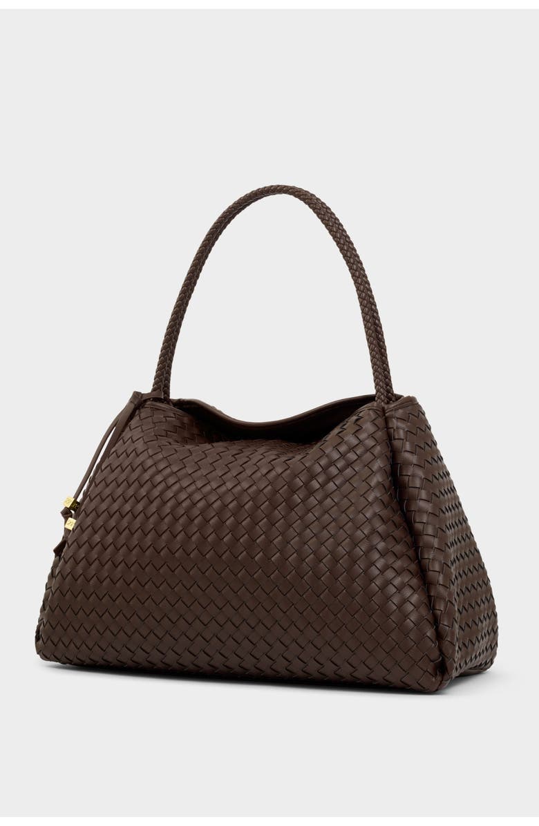 Nova Hand Woven Large Shoulder Bag in Chocolate