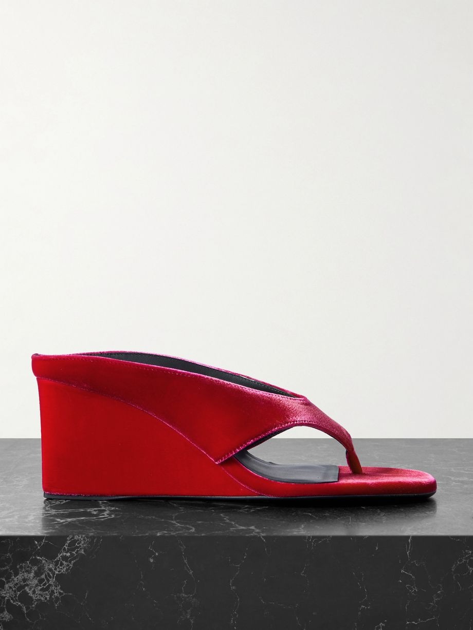 Cube Thong Mules in Suede