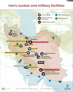 Iranian nuclear facilities (map)
